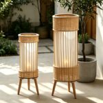Tall Rattan Lantern Candle Holder - Image 2