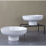 White Nordic Pedestal Ceramic Planter