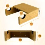 Natural Wooden Wall-Mounted Bicycle Rack with Removable Shelf - Image 4