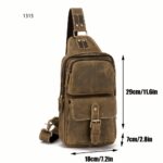 Distressed Leather Crossbody Chest Bag - Image 2