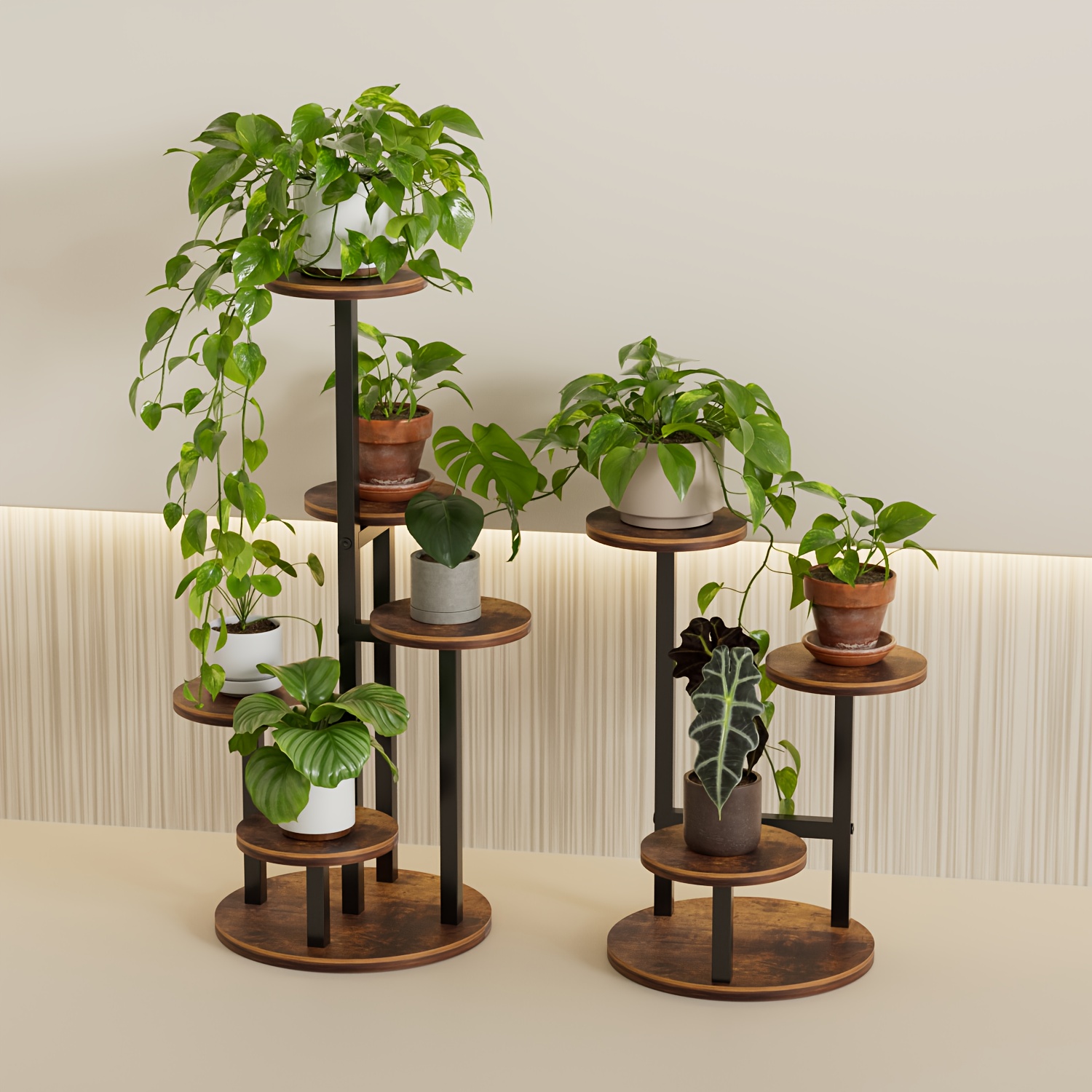 product-fancy-87f95d0e-5e2d-4843-a679-1837d5c095cd Vintage Wood & Metal Plant Stand - Image 1