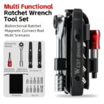 Compact Bicycle Ratchet Repair Tool Kit with Carry Pouch - Image 6