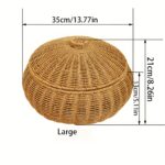 Lidded Natural Woven Storage Basket - Image 4