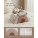 Soft Rainbow Woven Baby Storage Basket with Handles - Image 5