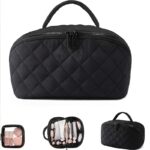 Quilted Lay-Flat Beauty Travel Organiser with Clear Pouch - Image 10
