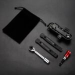 Compact Bicycle Ratchet Repair Tool Kit with Carry Pouch