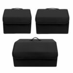 Matte Black Foldable Car Boot Organiser with Covered Storage - Image 4