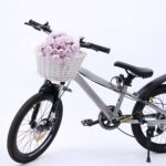 Ivory Woven Front Bicycle Basket with Tan Straps - Image 7
