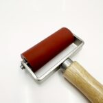 4-Inch Silicone Pressure Roller with Natural Wooden Handle