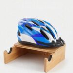 Natural Wooden Wall-Mounted Bicycle Rack with Removable Shelf - Image 2