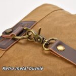 Vintage Waxed Canvas Roll-Top Messenger Bag - Image 4