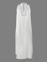 Women’s White Embroidered Resort Maxi Dress - Image 4