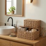 Set of 2 Natural Woven Lidded Storage Baskets - Image 6