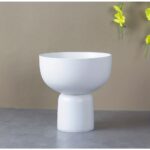 White Nordic Pedestal Ceramic Plant Pot - Image 7