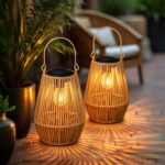 Sorella Set of 2 Woven Solar Garden Lanterns - Image 3