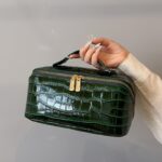 Luxury Black Croc-Effect Beauty Travel Case - Image 5
