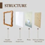 Wavy Edge Wood Photo Frame 5x7 – Rustic Brown Tabletop & Wall Frame - Image 6