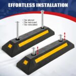 Heavy-Duty Rubber Parking Wheel Stops — Set of 2 - Image 2