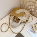 Cream Woven Drawstring Summer Handbag - Image 4