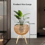Woven Planter Basket with Three-Legged Stand - Image 3