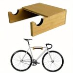 Natural Wooden Wall-Mounted Bicycle Rack with Removable Shelf