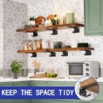 Black Floating Shelf Brackets with Utility Hooks — 2 Pack - Image 4