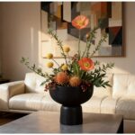 White Nordic Pedestal Ceramic Plant Pot - Image 5
