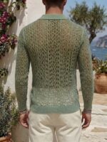 Men’s Open-Knit Holiday Cardigan - Image 8