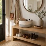 Oval Cream Woven Storage Basket with Handles - Image 7