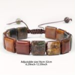 Natural Square Agate Cord Bracelet - Image 2