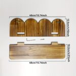 Wooden Arch Wall Shelf with Grooved Detail - Image 3