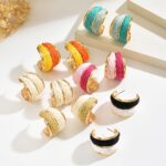 Raffia-Wrapped C-Shaped Summer Hoop Earrings - Image 6