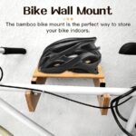 Natural Wooden Wall-Mounted Bicycle Rack with Removable Shelf - Image 7