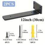 Slim Black Steel Floating Shelf Brackets - Image 6