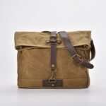 Vintage Waxed Canvas Roll-Top Messenger Bag