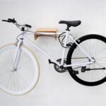 Natural Wooden Wall-Mounted Bicycle Rack with Removable Shelf - Image 8
