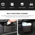 Compact Pop-Up Car Rubbish Bin & Storage Box in Black PU Leather - Image 5