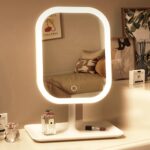 Rechargeable LED Vanity Mirror with Three Light Modes – White
