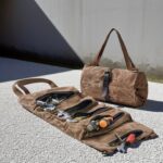 Vintage Roll-Up Canvas Tool Organiser with Zipped Compartments - Image 6