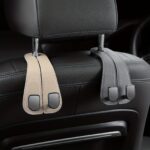 Set of 2 Premium Faux-Leather Double Car Headrest Hooks – Warm Beige - Image 7