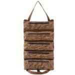 Vintage Roll-Up Canvas Tool Organiser with Zipped Compartments - Image 8
