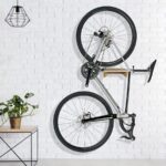 Natural Wooden Wall-Mounted Bicycle Rack with Removable Shelf - Image 5