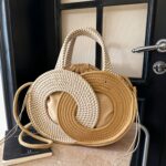 Cream Woven Drawstring Summer Handbag - Image 7