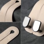 Set of 2 Premium Faux-Leather Double Car Headrest Hooks – Warm Beige - Image 10