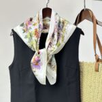 Wildflower Mulberry Silk Square Scarf - Image 6