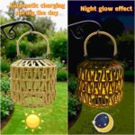 Lunara Set of 2 Woven Solar Garden Lanterns - Image 3