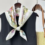 Wildflower Mulberry Silk Square Scarf - Image 7