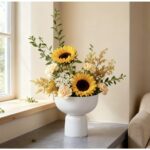 White Nordic Pedestal Ceramic Plant Pot - Image 8
