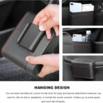 Compact Pop-Up Car Rubbish Bin & Storage Box in Black PU Leather - Image 4