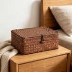 Hand-Woven Lidded Storage Basket for Vanity & Bathroom - Image 6